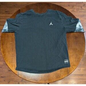 Air Jordan Jumpman Shirt Men 3XL Black Tie Dye White Long Sleeve Tee